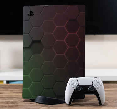 Autocolante Skin para PS5 Hexagonal cinza - TenStickers