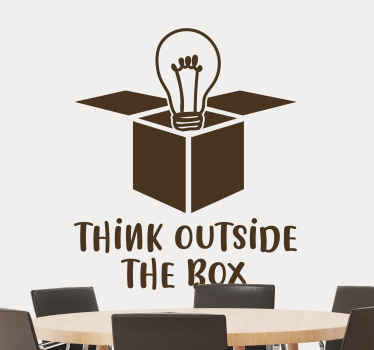 Autocolantes decorativos de motivação pessoal Pense fora da caixa - TenStickers