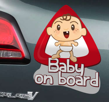 Autocolante para carro "baby on board" (bebé a bordo) para prevenir os outros carros para circularem com cuidado e manter os seus filhos em segurança.