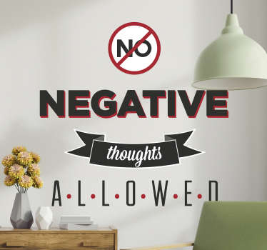 Vinil decorativo no negative thoughts - TenStickers