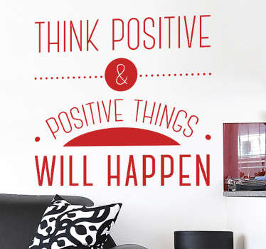 Vinil decorativo frase think positive - TenStickers