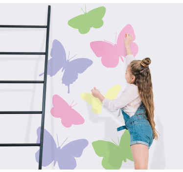 Este vinil autocolante decorativo em forma de borboleta com borboletas fofas em cor pastel seria uma ótima ideia para personalizar o espaço das crianças. é feito de vinil de qualidade.