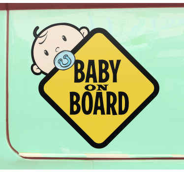 Autocolante bebe a bordo Sinal amarelo com criança fofa - TenStickers