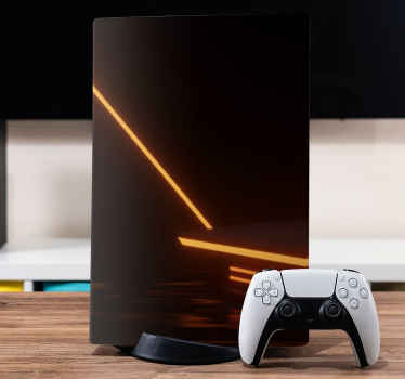 Autocolante Skin para PS5 Preto com luzes vermelhas futurista - TenStickers