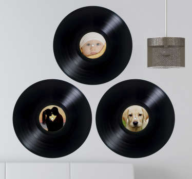 Adesivos de parede discos vinil personalizados - TenStickers