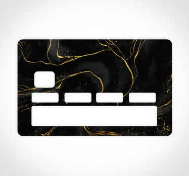 autocolante de cartão de crédito em mármore preto e dourado - TenStickers