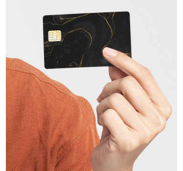 autocolante de cartão de crédito em mármore preto e dourado - TenStickers