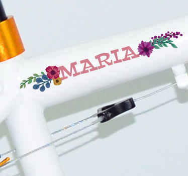 Autocolante personalizado para bicicleta floral - TenStickers