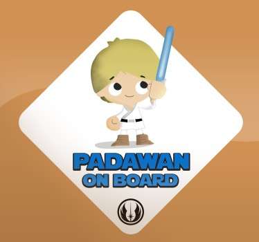 Se gosta da saga Star Wars (Guerra das Estrelas) então coloque no seu carro este sticker para proteger os seus filhos e avisar os outros carros.