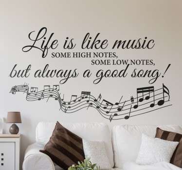 Autocolante decorativo Life is like music - TenStickers