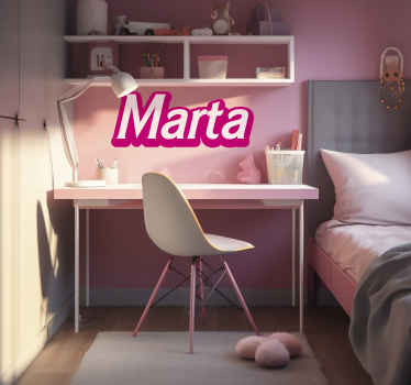 Adesivo de parede nome personalizável em cor rosaNome personalizá - TenStickers