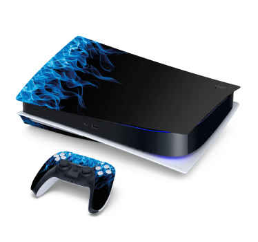 Autocolante Skin PS5 chamas azuis - TenStickers