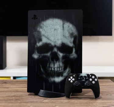 Autocolante Skin PS5 pele de caveira grunge - TenStickers