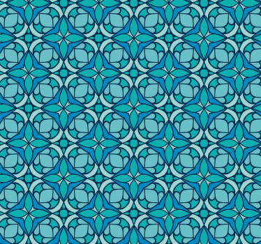 Papel de parede para casa de banho padrão azul - TenStickers