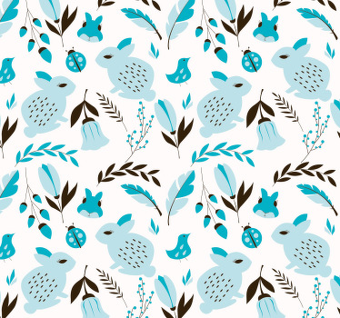 Papel de parede para casa de banho com coelhos - TenStickers