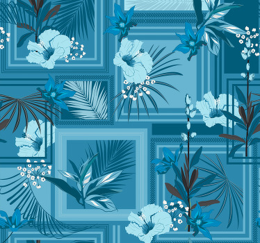 Papel de parede para casa de banho Jardim azul - TenStickers
