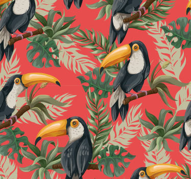 Papel de parede natureza padrão de Tucanos  - TenStickers