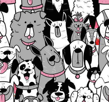 Papel de parede infantil cães felizes - TenStickers