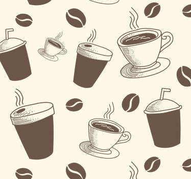 Papel de parede para cozinha chávena de café - TenStickers