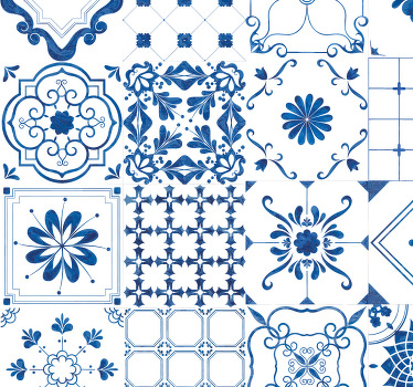 Papel de parede casa de banho azulejos nórdicos - TenStickers
