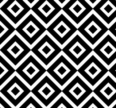 papel de parede quadrados Preto e branco geométrico - TenStickers