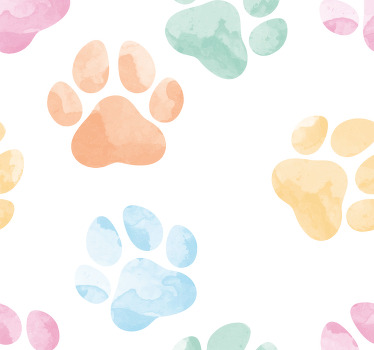 papel de parede para escritorio Cores pastel patas de animais de  - TenStickers