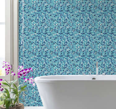 Papel de parede casa de banho geométricos azuis - TenStickers