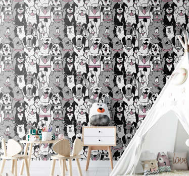 Papel de parede infantil cães felizes - TenStickers