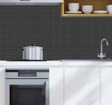 papel de parede 3d Papel de parede de azulejos pretos 3d - TenStickers