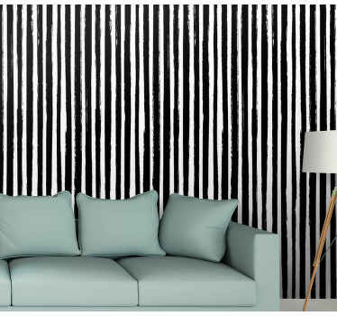 papel de parede vertical riscas pretas grunge - TenStickers