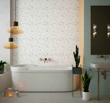 papel de parede pedra Terrazo branco - TenStickers