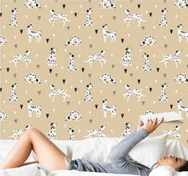 Papel de parede cães delícia de padrão de cachorro - TenStickers