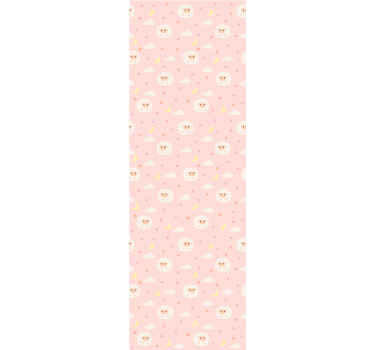 Papel de parede para crianças Céu rosa e ovelhas - TenStickers