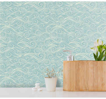 papel de parede casa de banho Ondas do oceano relaxantes - TenStickers