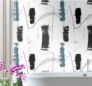 papel de parede casa de banho pinceladas abstratas - TenStickers