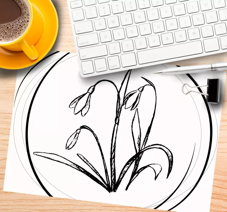 Desenho bonito círculo de snowdrop mais mousepads - TenStickers