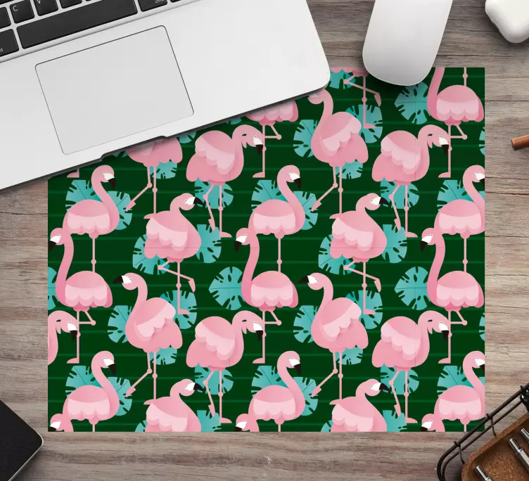 Mouse pad com texturas e padrões flamingo trópicos - TenStickers