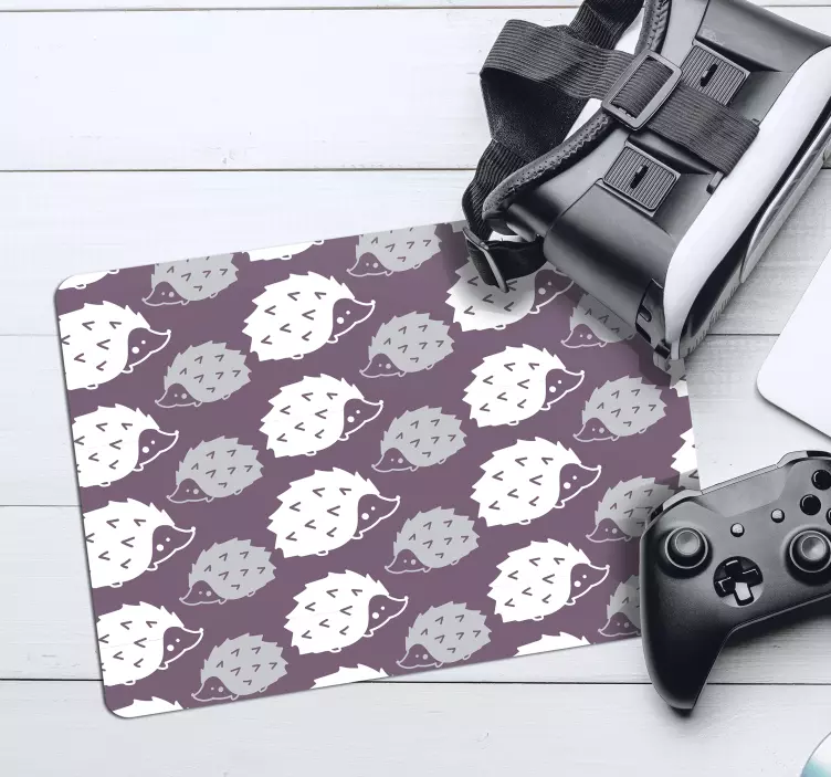 Mouse pad com texturas e padrões motivo de ouriço fofo - TenStickers