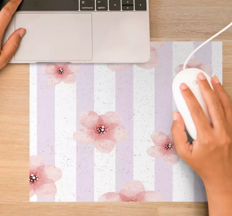 Mouse pad com texturas e padrões motivo listrado floral - TenStickers