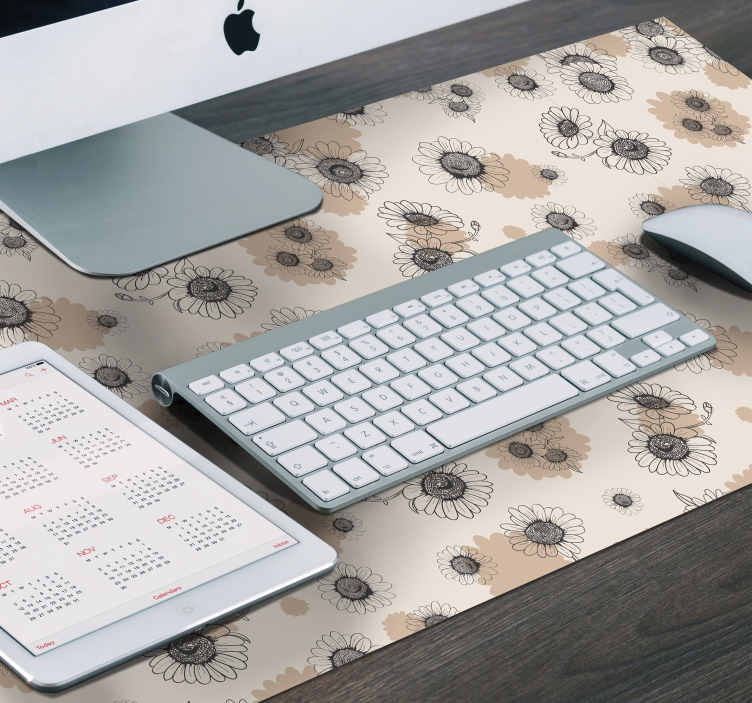 Mouse pad com texturas e padrões padrão floral bege - TenStickers