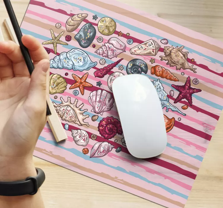Mouse pad originais coleção de conchas coloridas - TenStickers