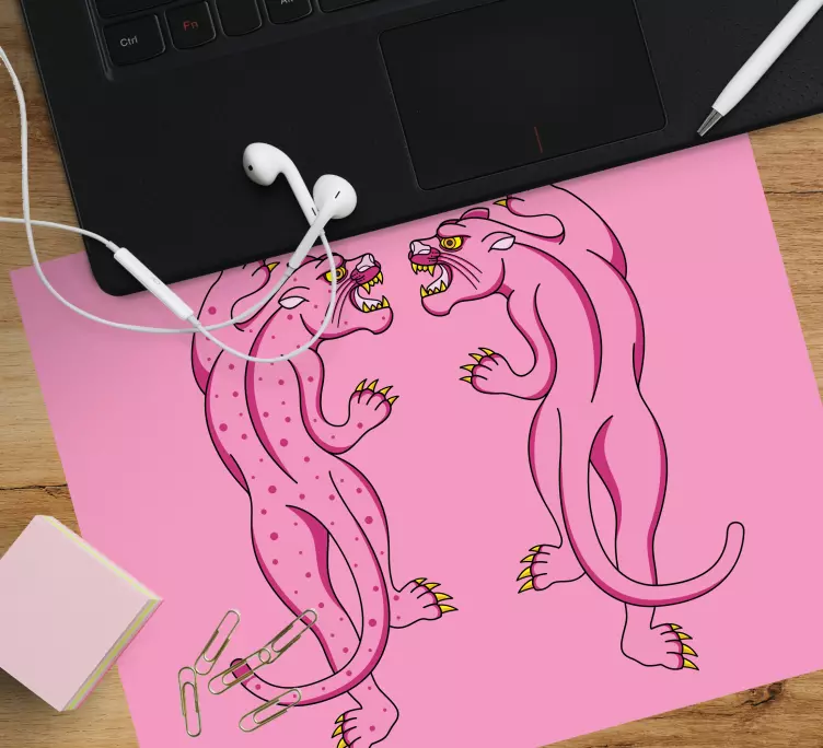 Mouse pad originais confrontando panteras cor de rosa - TenStickers
