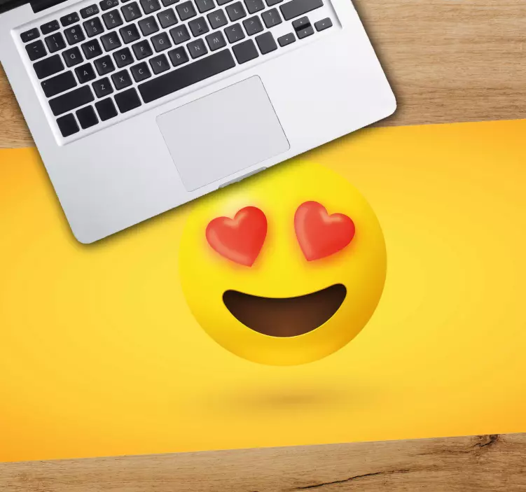 Emoji cara coração olhos mais mousepads - TenStickers