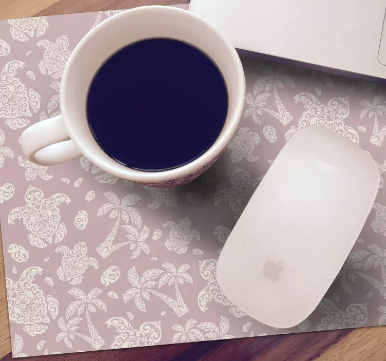 Tapete de rato de animais tartarugas e palmeiras havaianas - TenStickers