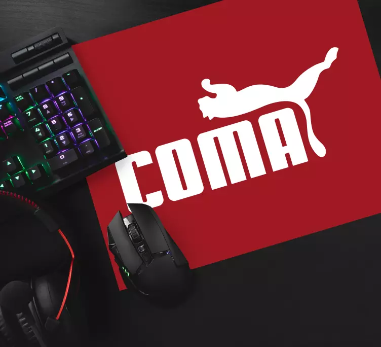 Tapetes de rato com frases Coma com puma - TenStickers