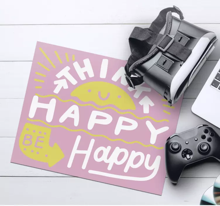 Tapetes de rato com frases Pense positivo - TenStickers