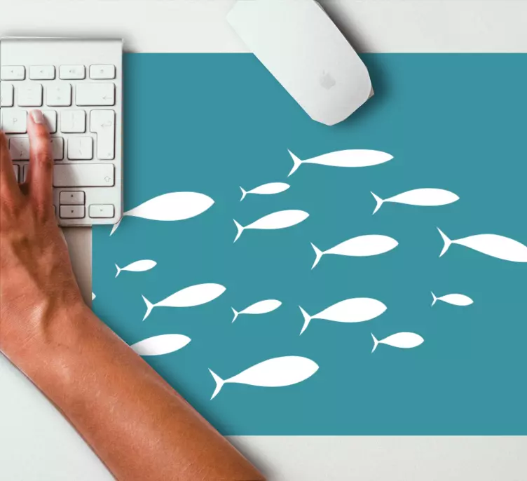 Tapetes de rato com texturas e padrões Cardume de peixes - TenStickers