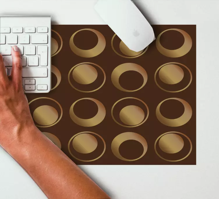 Tapetes de rato com texturas e padrões Círculos dourados dos anos - TenStickers