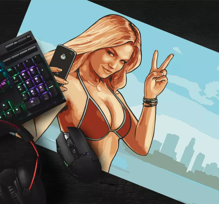Tapetes de rato de gaming Gta garota sexy - TenStickers
