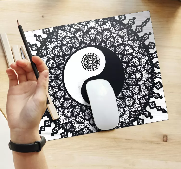 Tapetes de rato de paisley Ying yang paisley - TenStickers